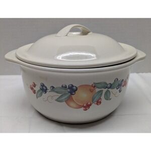 Corelle Coordinates ABUNDANCE 1 1/2 Qt Quart Covered Casserole Stoneware Fruit